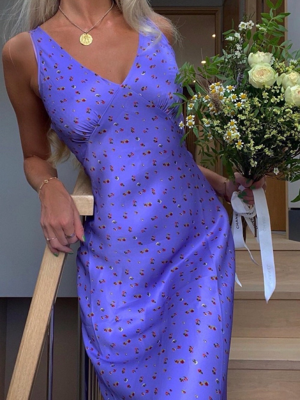 Rat & Boa Lavender Floral Slip Dress - Stylish Women’s V-Neck Dress